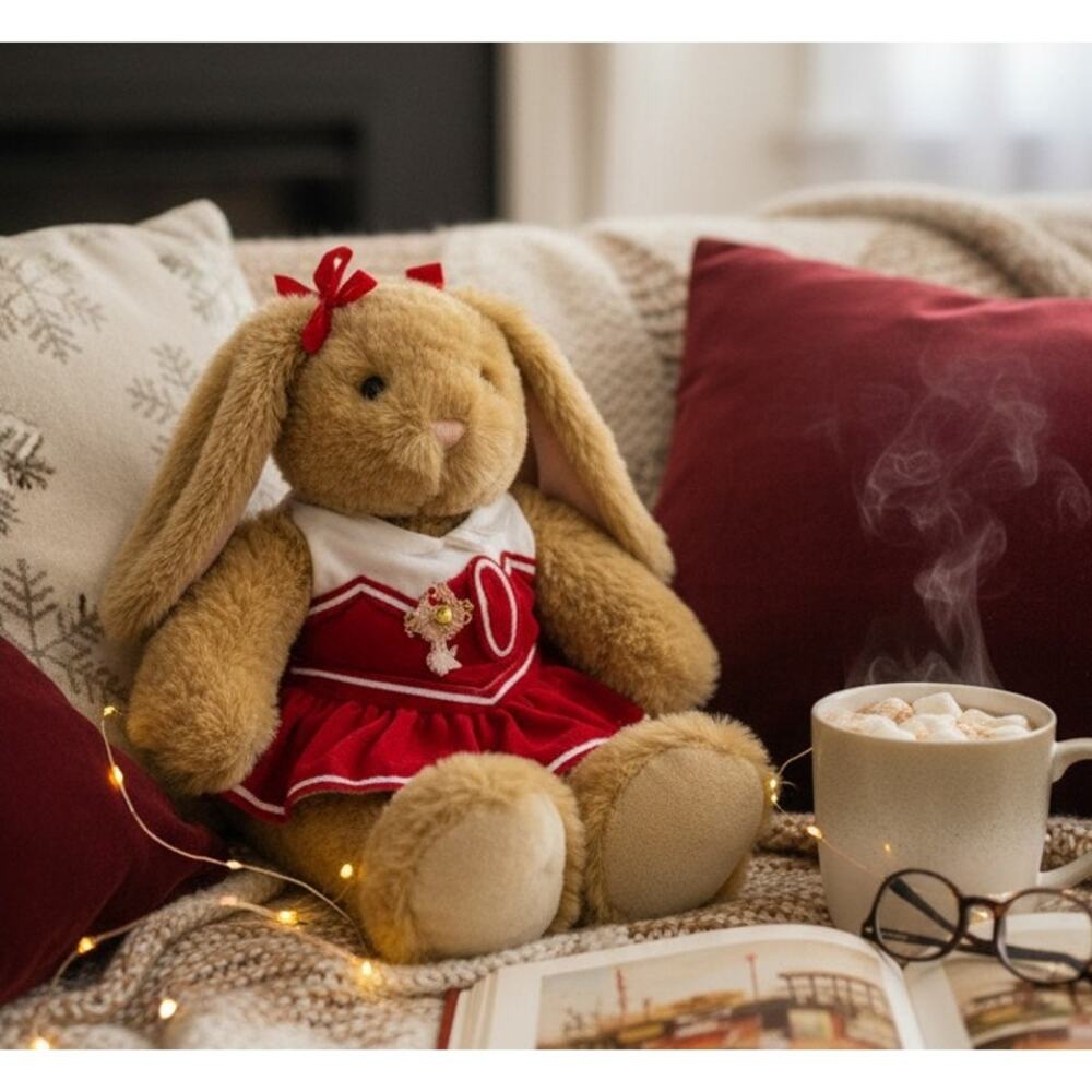 Build-A-Bear Workshop Brown Rabbit Bunny Cheerleader Outfit Plush 18" BAB